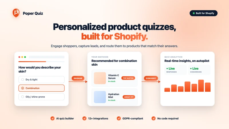 Poper Quiz: AI Product Finder