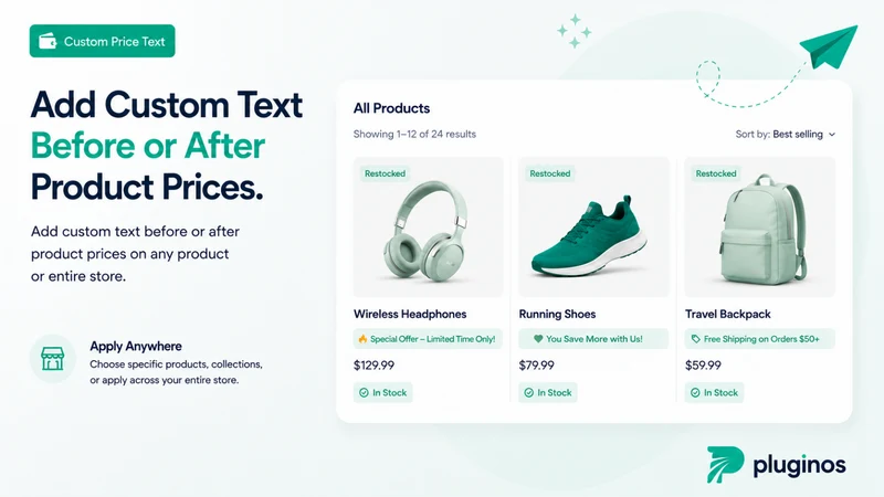 Pluginos Custom Price Text