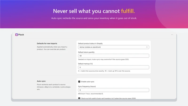 Pluck: Amazon & eBay Importer