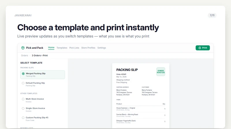 Pick and Pack: Order Printing