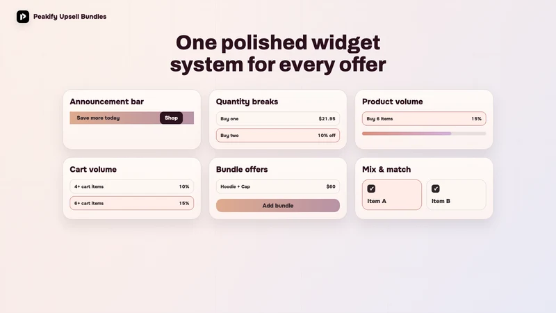Peakify Upsell Bundles