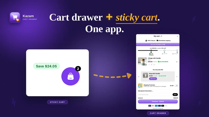 Kazam Cart Drawer Cart Upsell