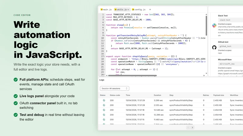 JsWorkflows: Store Automations