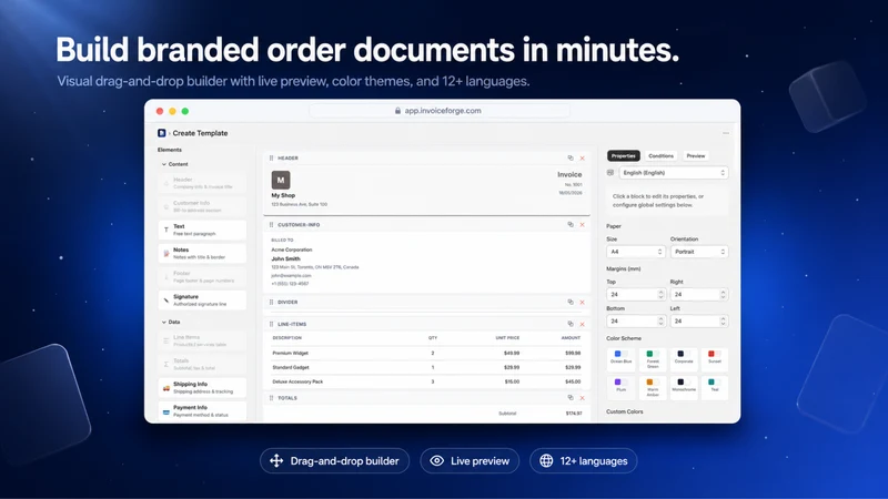 InvoiceForge: PDF Invoices