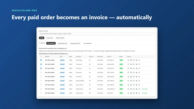 InvoiceFlow Pro: VAT Invoices