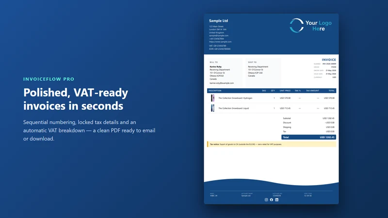 InvoiceFlow Pro: VAT Invoices