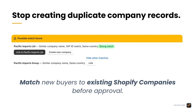 Intake B2B: Wholesale Approval