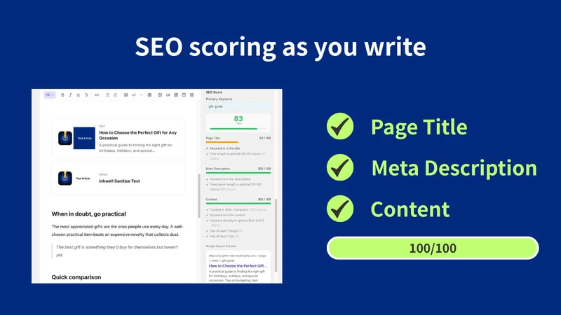 Inkwell: Blog Editor & Embeds