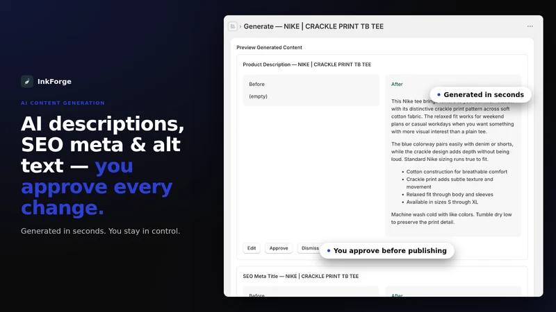 InkForge: Product Descriptions