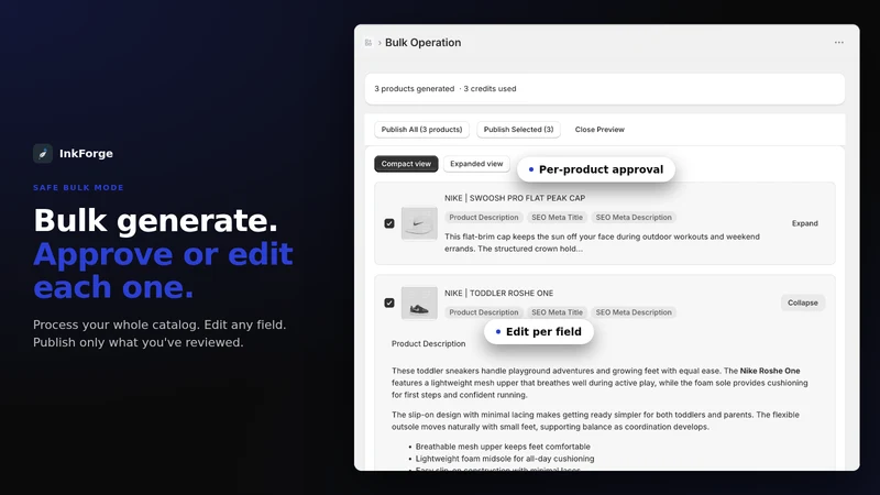InkForge: Product Descriptions