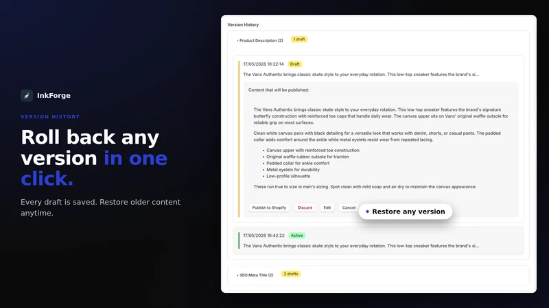 InkForge: Product Descriptions