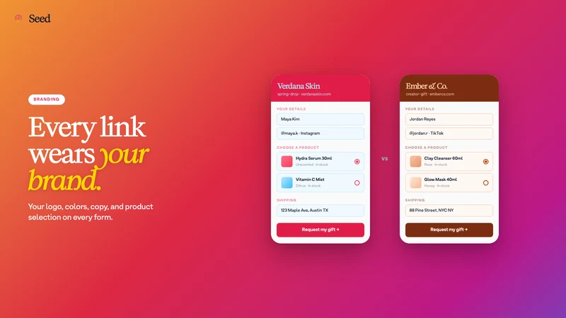 Seed: Influencer Gift Form