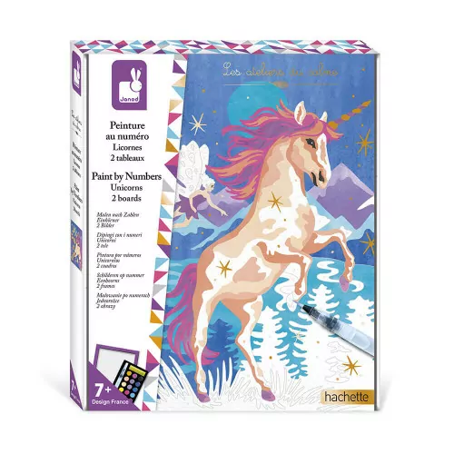 Set Pintar con Números, Unicornios - Janod
