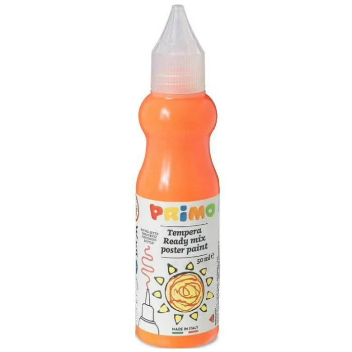 Témpera Botella 50ml Naranja Flúor - Primo