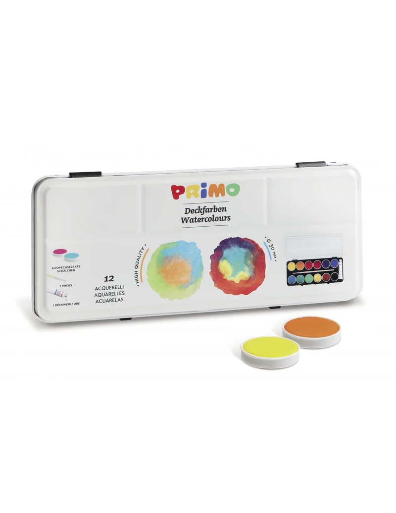 Set de 24 acuarelas con pincel y tubo blanco - Primo