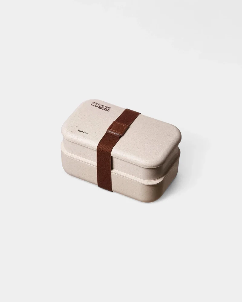 Lunchbox de 2 pisos de fibra de madera para personalizar