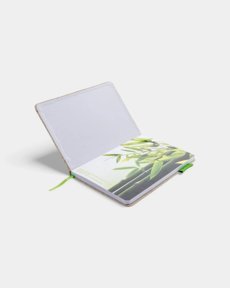 Cuaderno A5 de yute y bambú personalizable