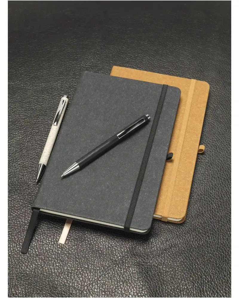 Libreta A5 de cuero reciclado Atlana para personalizar