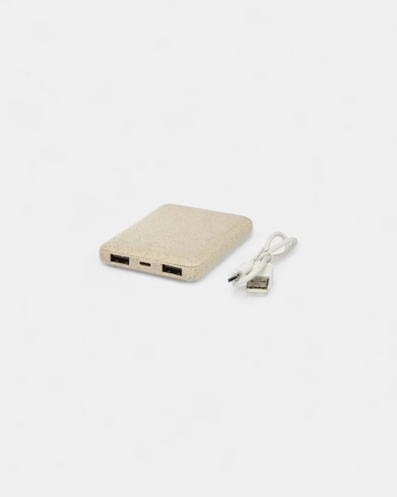 Batería externa de paja de trigo personalizable
