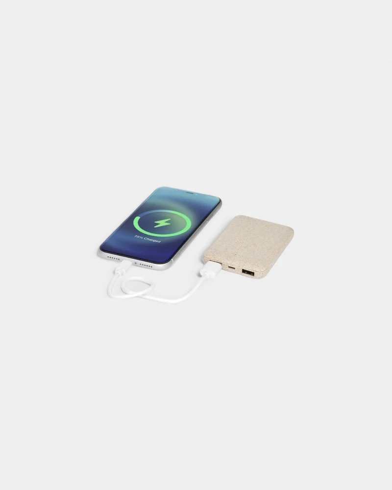 Batería externa de paja de trigo personalizable