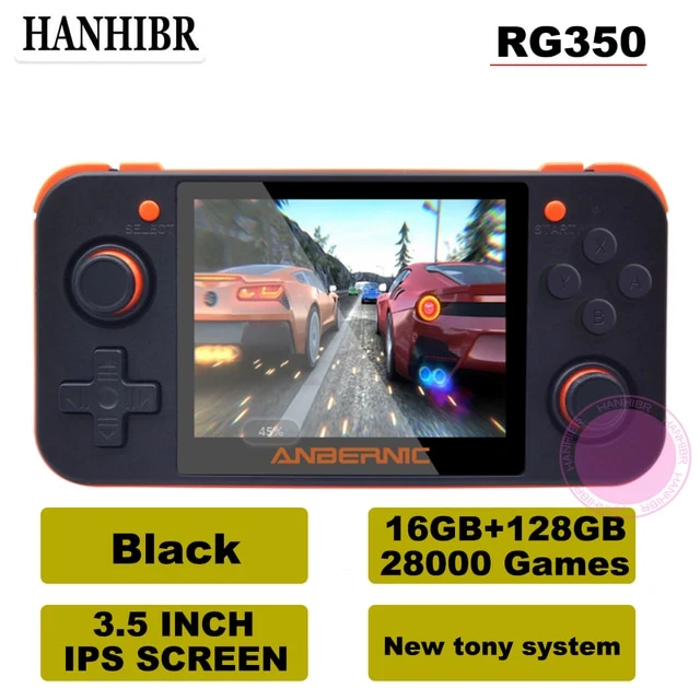 NUEVO ANBERNIC RG350 IPS Retro Games 350 Videojuegos Actualización de consola de juegos ps1 juego 64bit opendingux 3.5 pulgadas 28000+ juegos rg350