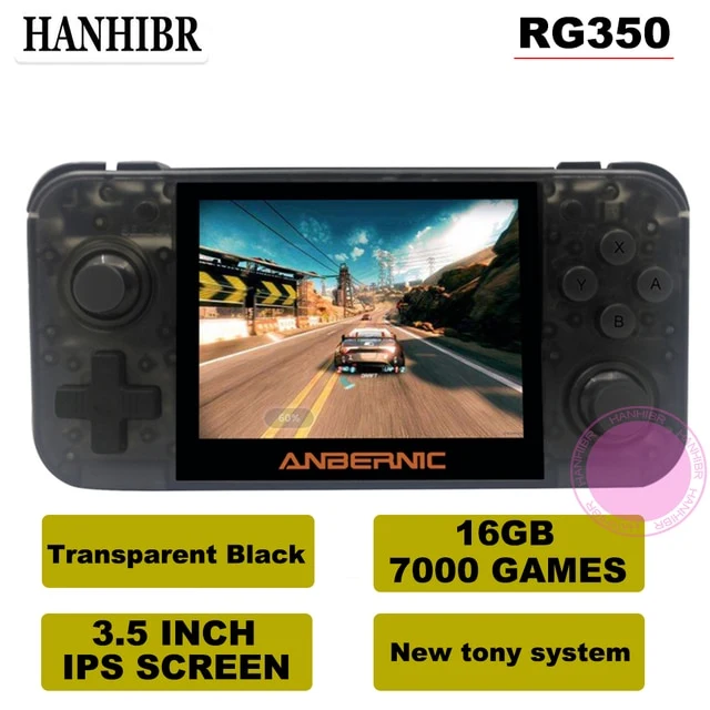 NUEVO ANBERNIC RG350 IPS Retro Games 350 Videojuegos Actualización de consola de juegos ps1 juego 64bit opendingux 3.5 pulgadas 28000+ juegos rg350