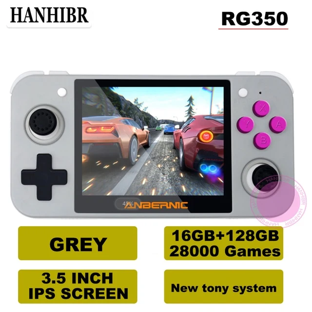 NUEVO ANBERNIC RG350 IPS Retro Games 350 Videojuegos Actualización de consola de juegos ps1 juego 64bit opendingux 3.5 pulgadas 28000+ juegos rg350