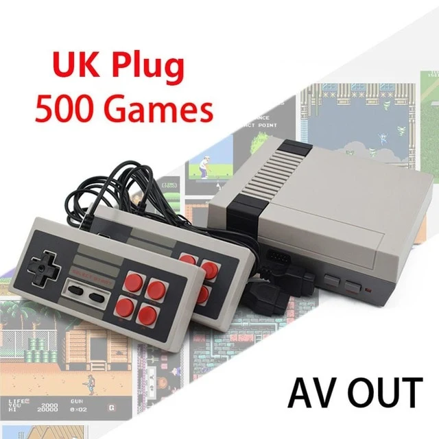 ALLOYSEED Consola de juegos retro Mini TV Reproductor de juegos portátil de 8 bits Consola de videojuegos para niños 500/620 Juegos clásicos incorporados Regalos