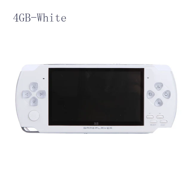 Consola de videojuegos X6 jugador para PSP Juego Handheld del juego retro de 4,3 pulgadas de la pantalla MP4 de la cámara del jugador del juego de atención al jugador, vídeo, E-libro
