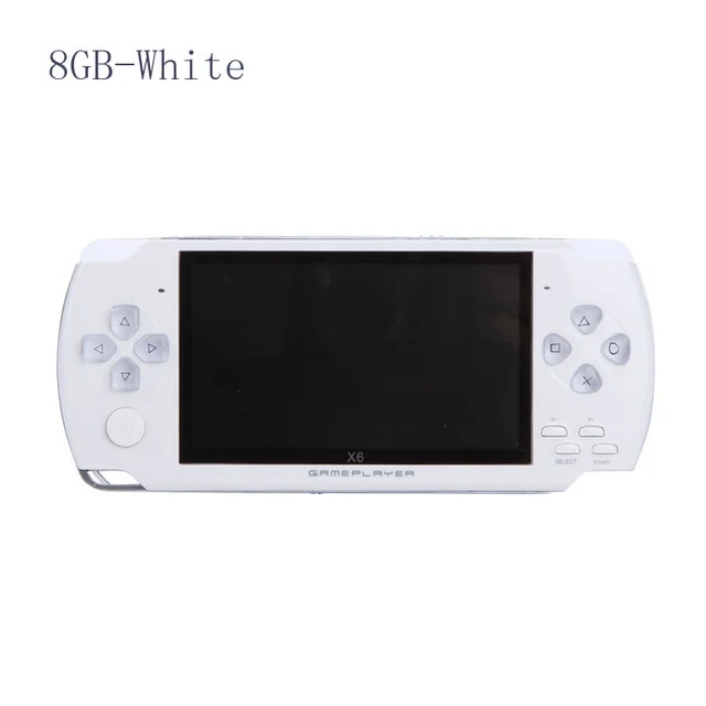 Consola de videojuegos X6 jugador para PSP Juego Handheld del juego retro de 4,3 pulgadas de la pantalla MP4 de la cámara del jugador del juego de atención al jugador, vídeo, E-libro