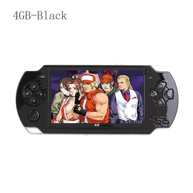 Consola de videojuegos X6 jugador para PSP Juego Handheld del juego retro de 4,3 pulgadas de la pantalla MP4 de la cámara del jugador del juego de atención al jugador, vídeo, E-libro