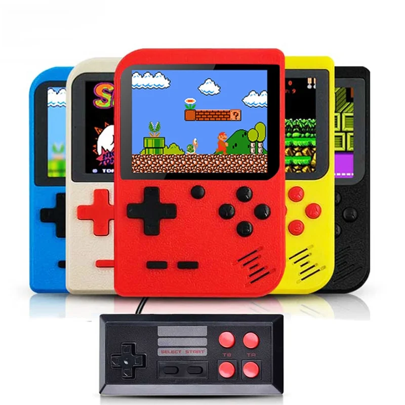 Nuevos 400 juegos incorporados Batería de 1000 mAh Consola de juegos portátil de video retro + Gamepad 2 jugadores Dobles Reproductor de juegos LCD de 3.0 pulgadas
