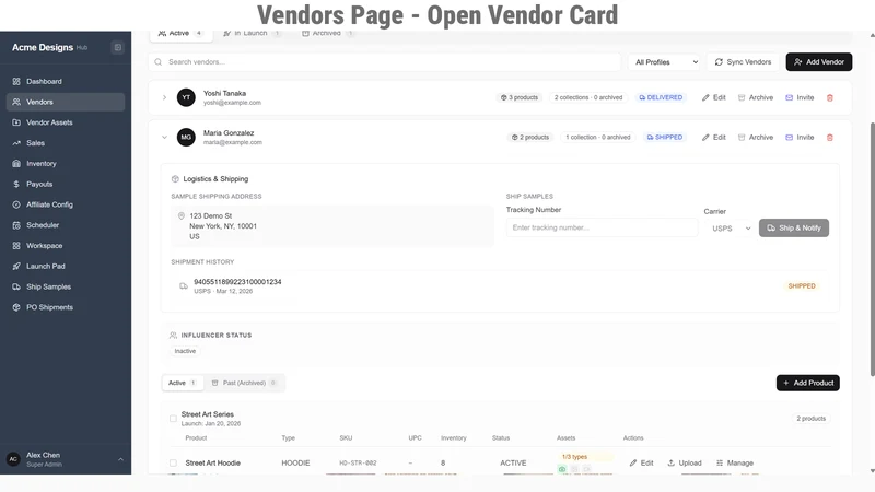 HubRB: Vendor Management
