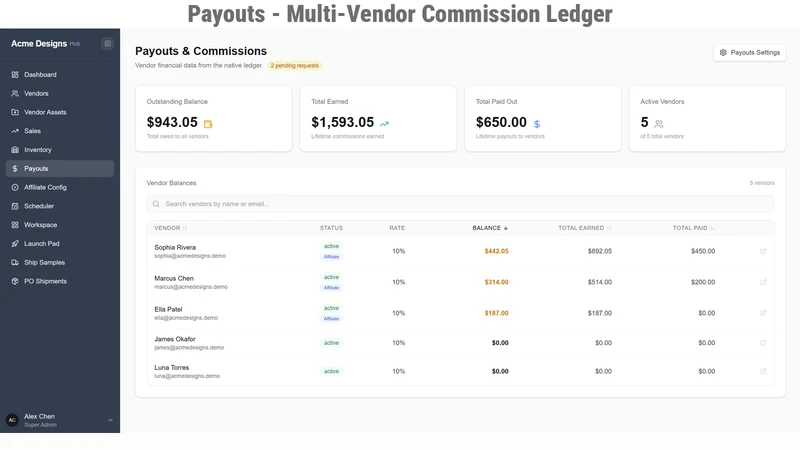 HubRB: Vendor Management