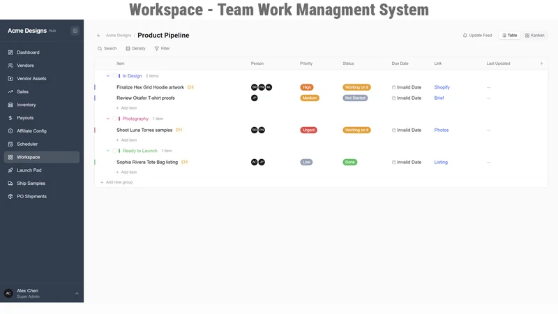 HubRB: Vendor Management