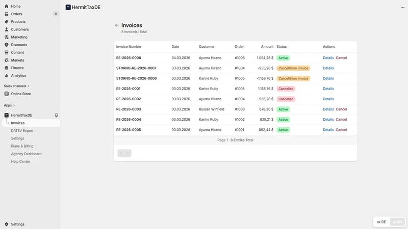 HermitTaxDE – DATEV & GoBD