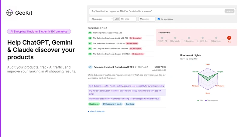GEOKit: Rank in AI Shopping