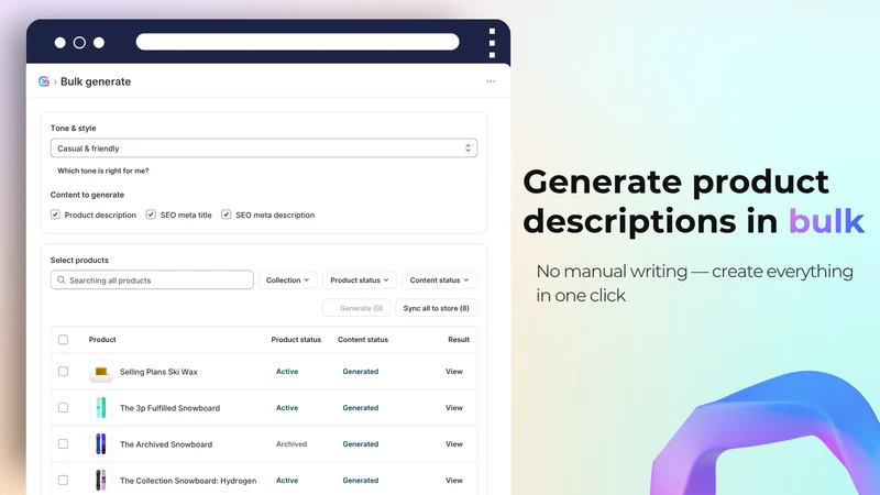 AI Product Description ChatGPT