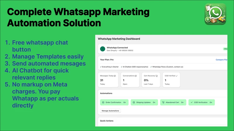 WhatsApp Chat Button, Cart
