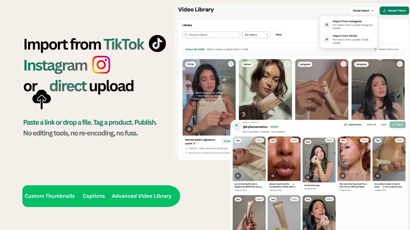 Instant Shoppable Videos