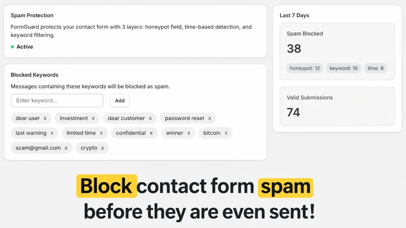 FormGuard ‑ Spam Blocker