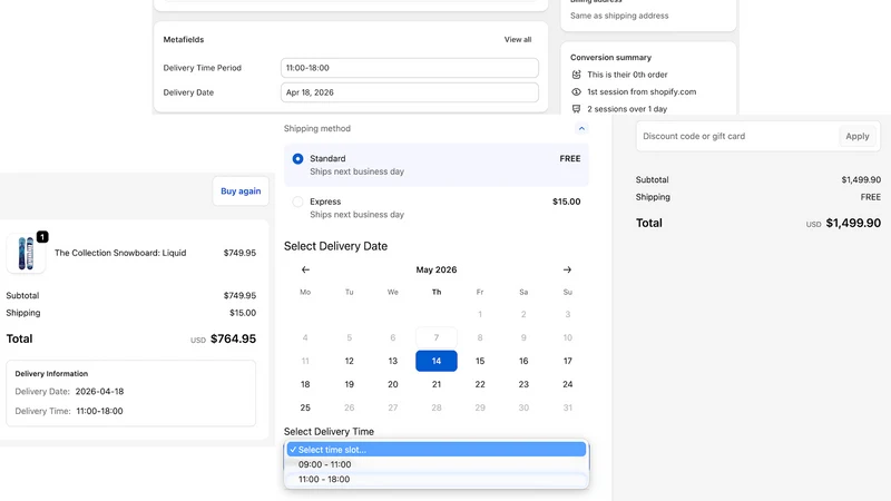 Delivery Date & Time Picker