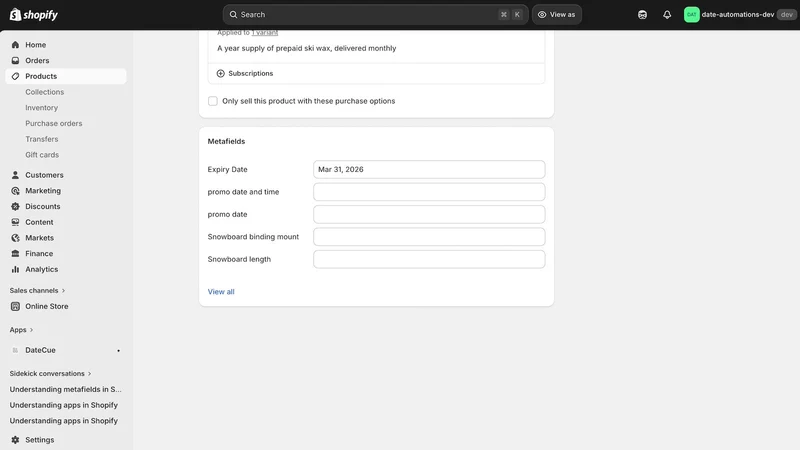 DateCue: Product Scheduler