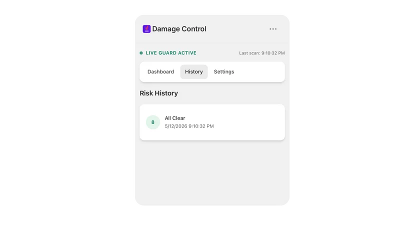 Damage Control ‑ Risk Monitor