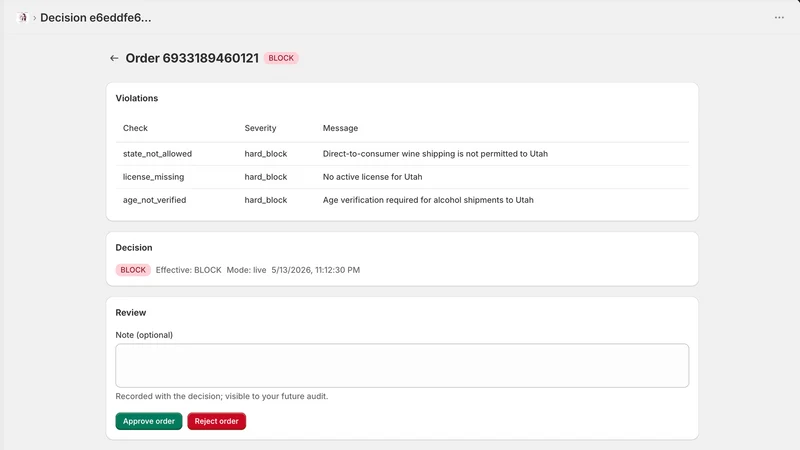 Compliance Vine Live