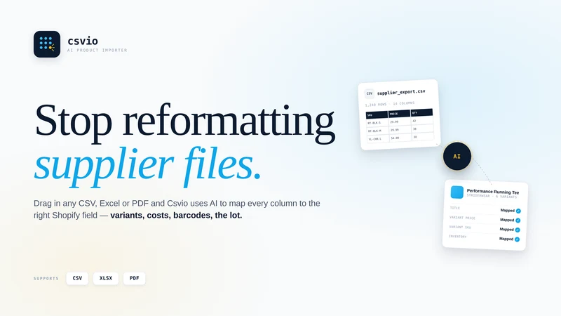 Csvio – AI Product Importer