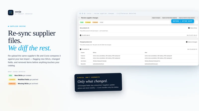 Csvio – AI Product Importer
