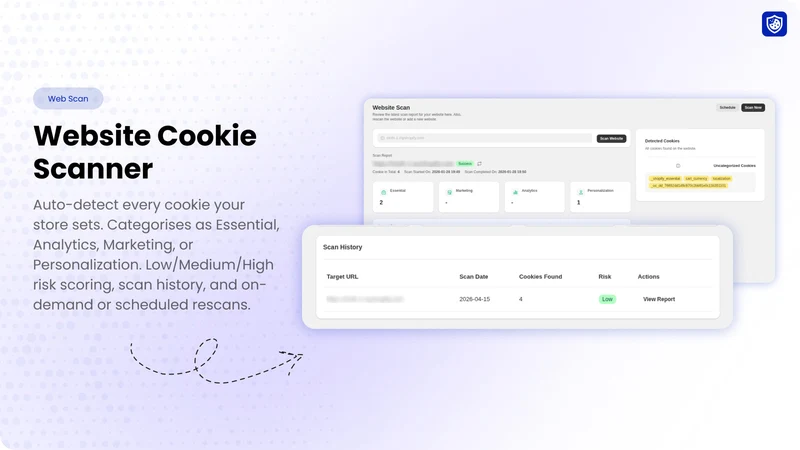 Cookie Shield GDPR CCPA Banner