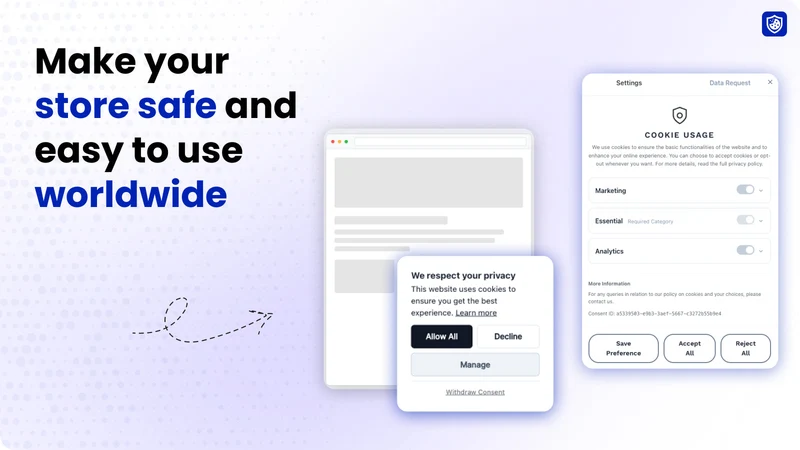 Cookie Shield GDPR CCPA Banner