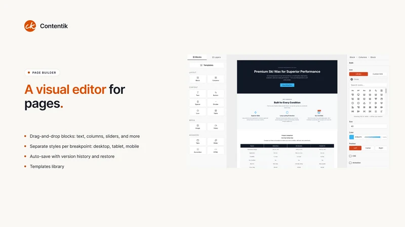Contentik Product Page Builder
